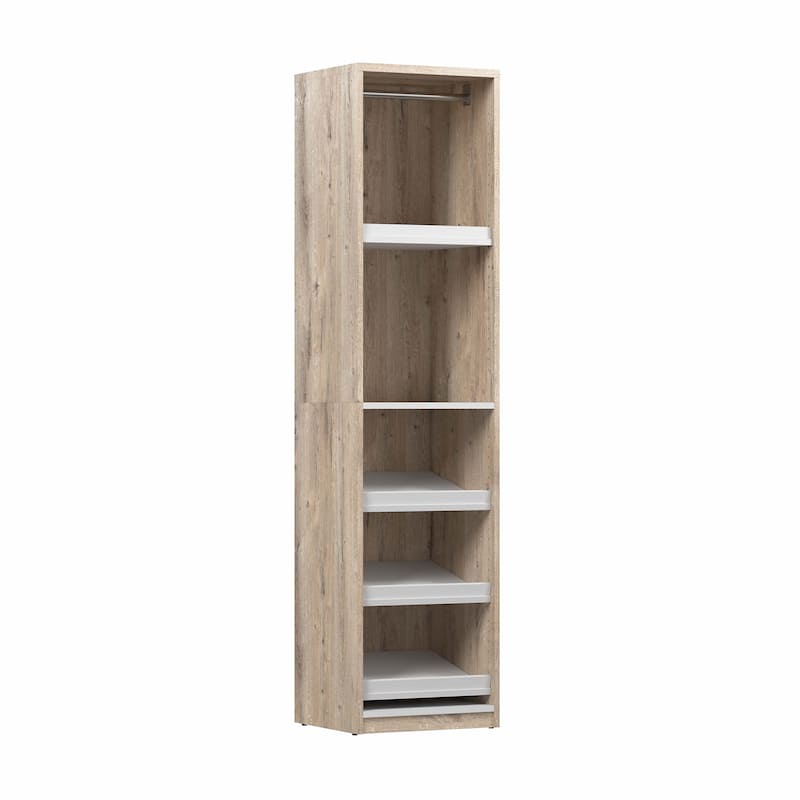 Cielo 20W Closet Organizer by Bestar - Rustic Brown & White