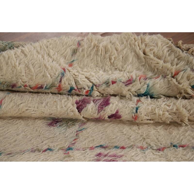 Trellis Plush Moroccan Area Rug Hand-Knotted Wool Carpet - 5'10" x 9'10"