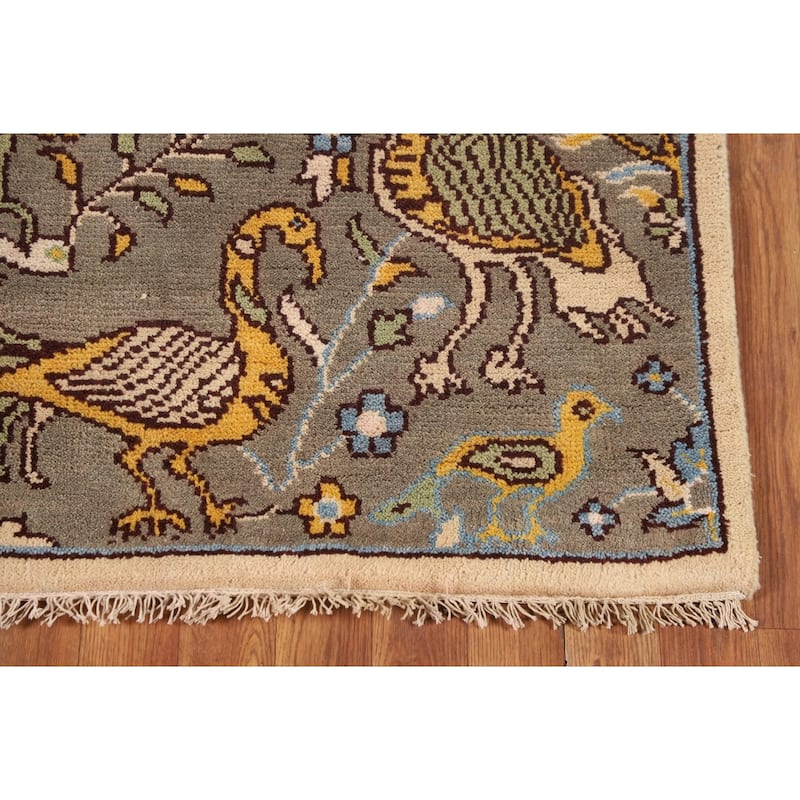 Animals Design Ziegler Indian Foyer Rug Handmade Wool Carpet - 2'11"x 5'1"