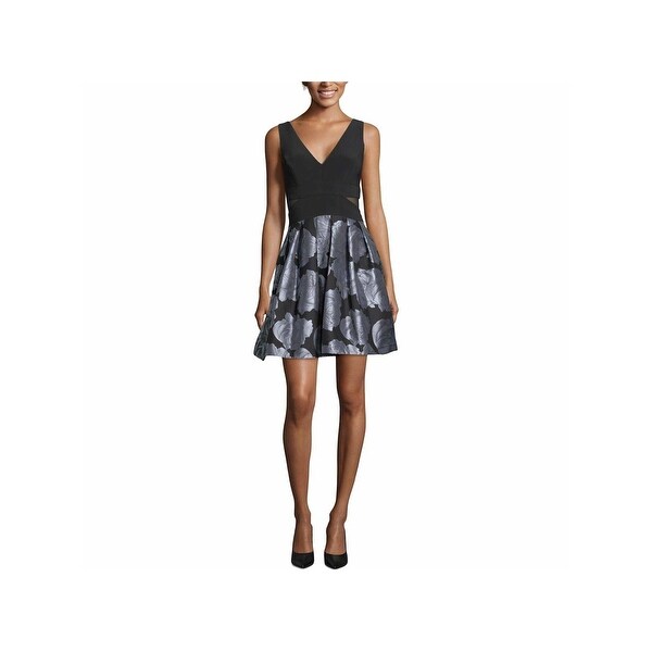 xscape black floral dress