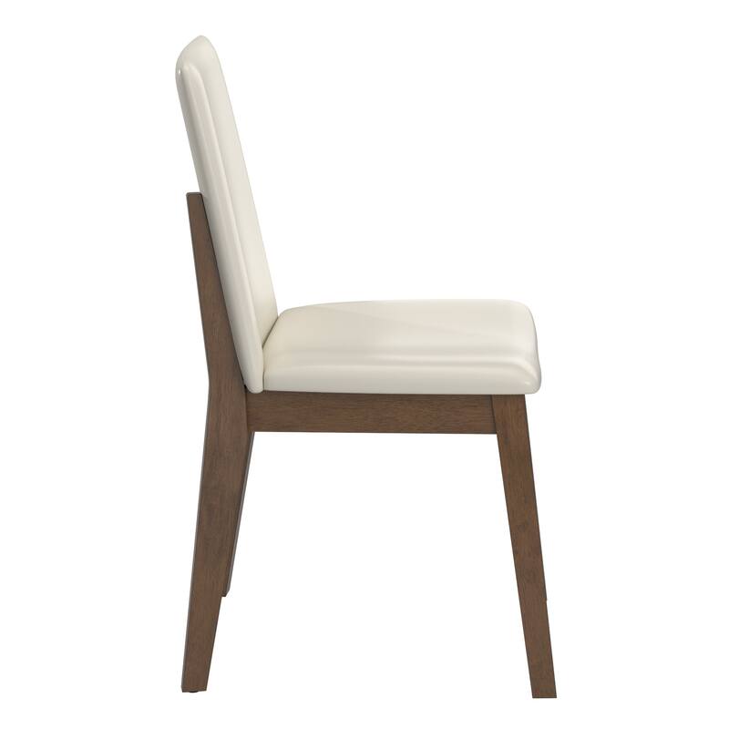 Harstad Wood Finish White Vegan Leather Dining Chair (Set of 2) by iNSPIRE Q Modern