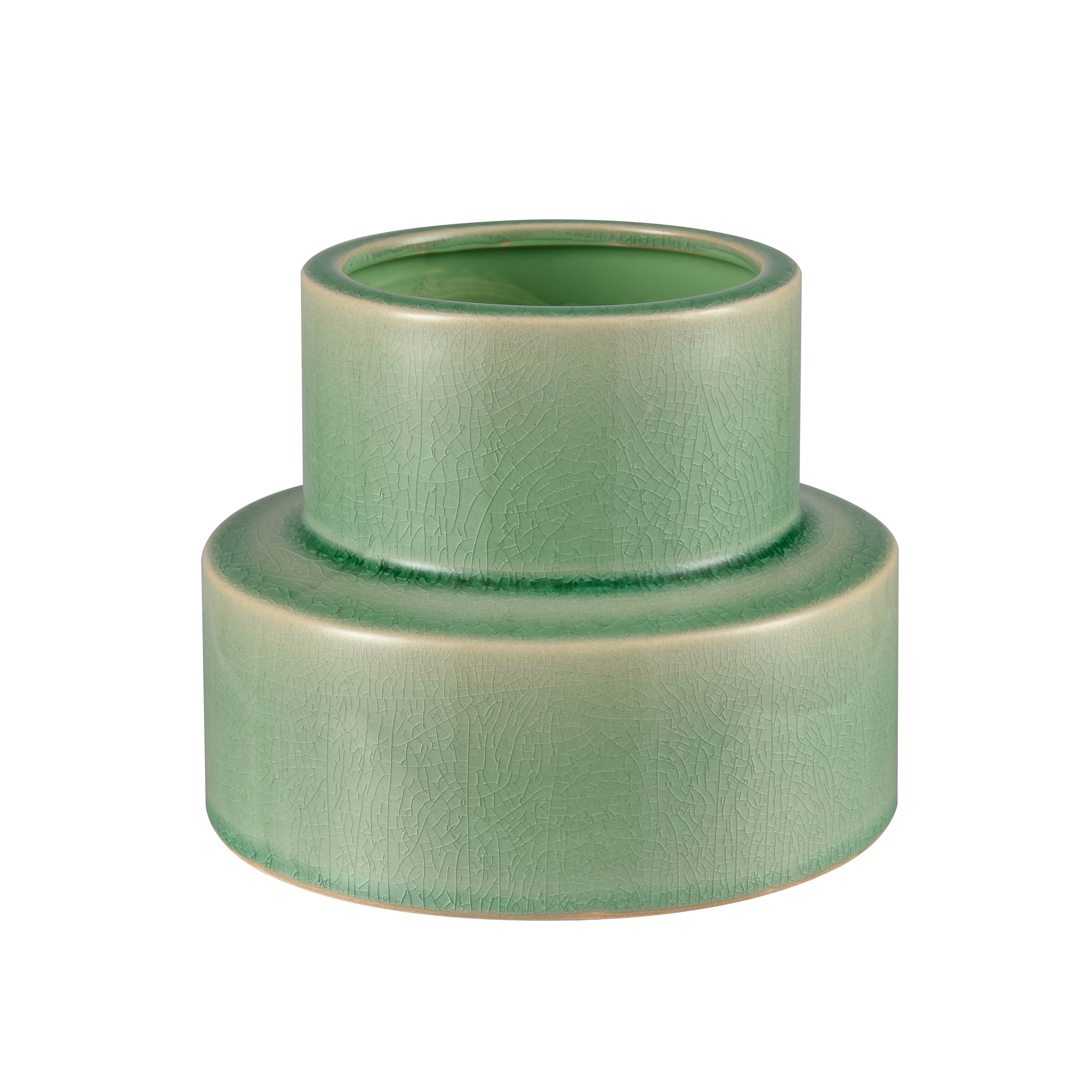 Atlas Bobby Earthenware Green Round Vase