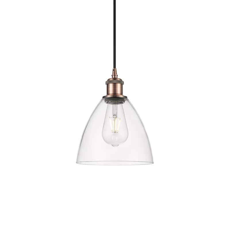 Innovations Lighting 516-1P-11-8 Bristol Pendant Bristol 8" Wide Mini - Antique Copper / Clear