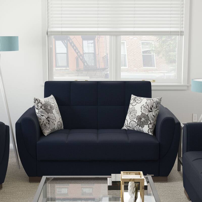 Collection Upholstered Convertible Loveseat With Storage