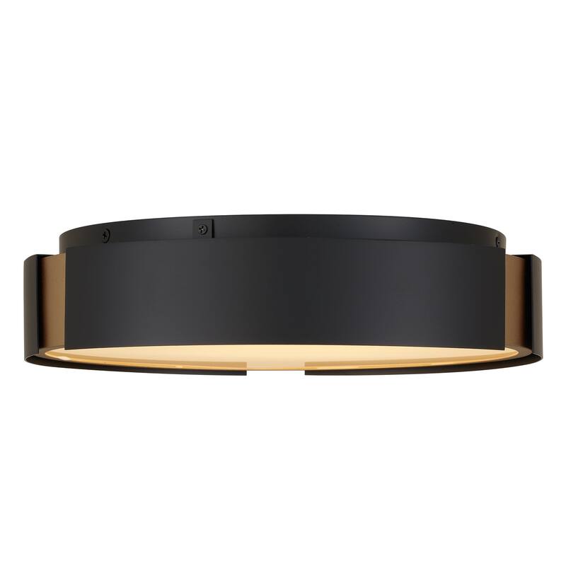 Ember 13" Matte Black Brass LED Flush Mount Ceiling Light