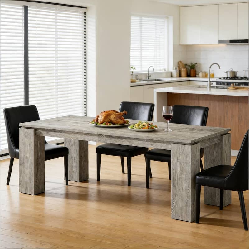 Dining Table for 6-8, Wood Kitchen Table with Thick Stable Legs, Large Work Table Meeting Table for Dining