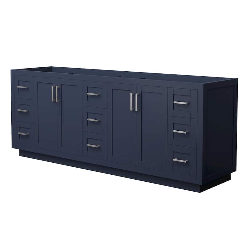 Wyndham Collection WCF2929-84D-CX-MXX Miranda 84" Double Free Standing - Dark Blue / Brushed Nickel Hardware