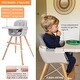 preview thumbnail 17 of 22, 3-in-1 High Chair, Baby High Chair w/Adjustable Legs & Dishwasher Safe Tray, Made of Sleek Hardwood & Premium Leatherette
