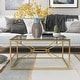 preview thumbnail 2 of 7, Taylan Glam Gold Coated 35-inch Steel and Glass Coffee Table by Furniture of America