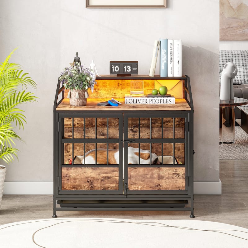 Wooden Dog Crate Furniture,Multi-function Dog Crate - Small (11 - 25 lbs)