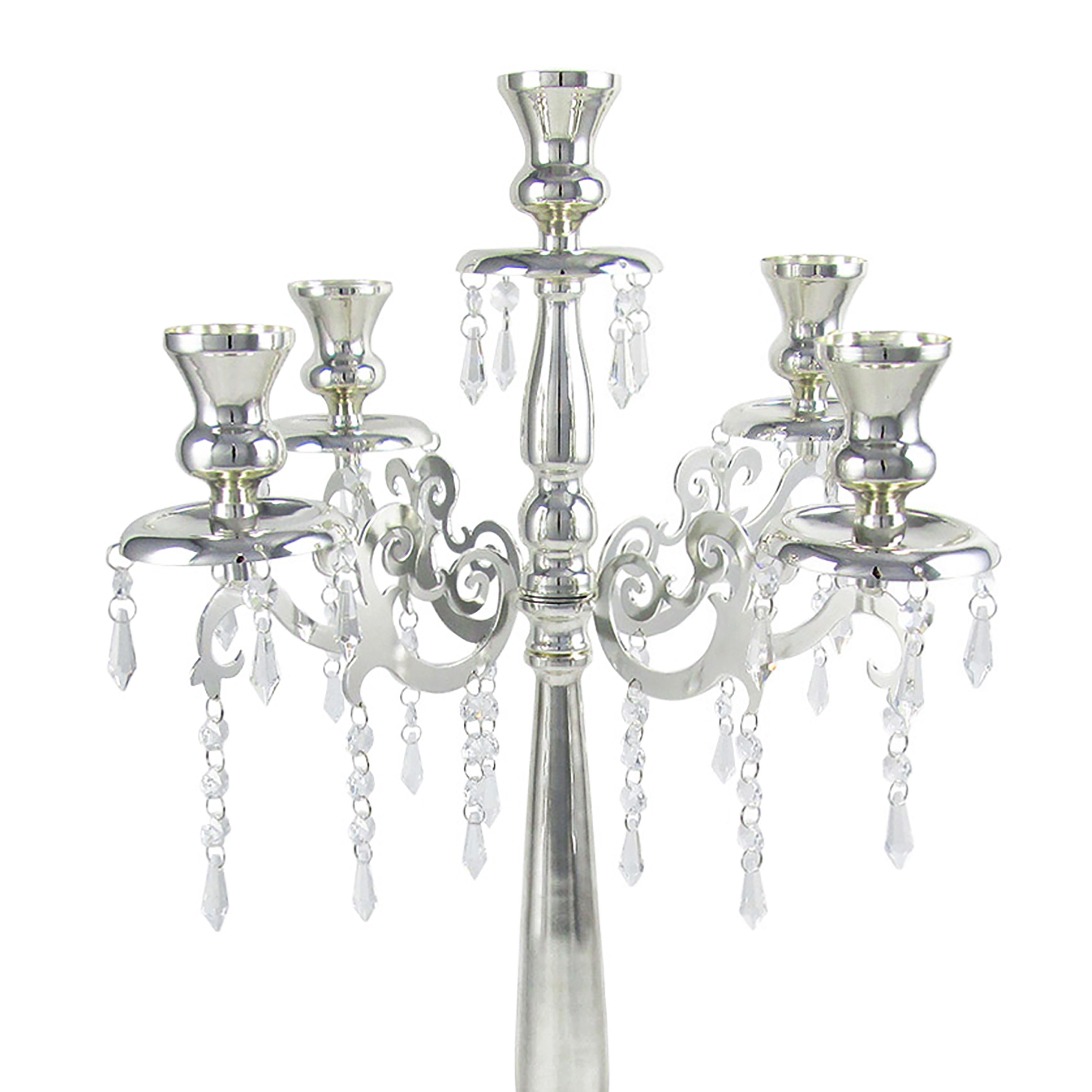 Silver Modern Victorian Candelabra Candlestick Candle Holder Centerpiece -  On Sale - Bed Bath & Beyond - 34678427