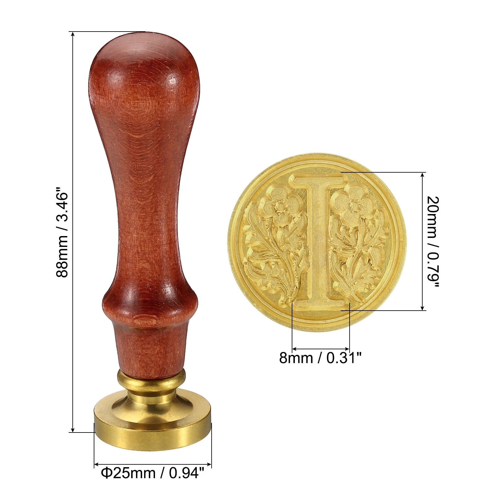 Alphabet a Wax Seal Stamp, Initial Letter Sealing Wax Stamp Retro, Style 2 - Golden, Brown
