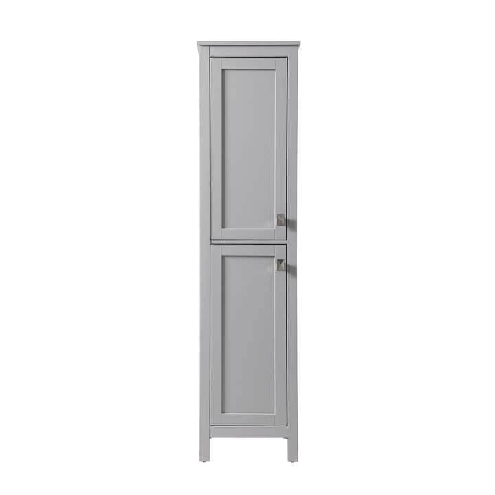 Indigo Home 16 Inch Bathroom Linen Storage Freestanding Cabinet - Grey