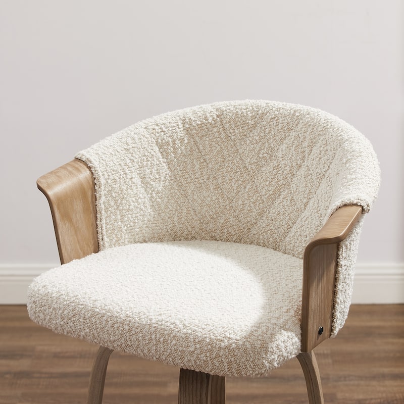Art Leon Mid-century Modern Fabric Swivel Counter Bar Stools (Set of 2)