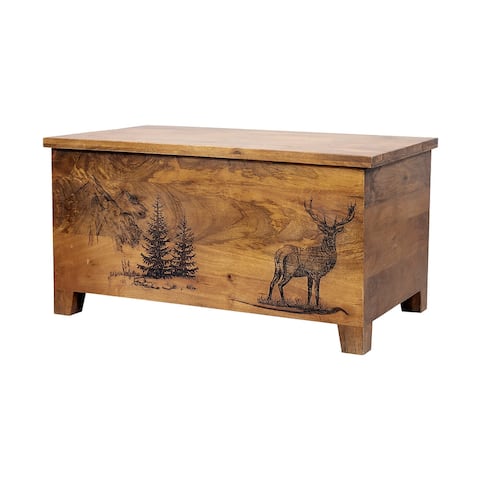 Porter Designs Alpine Cabin & Ledge Solid Mango Wood Coffee Table, Natural