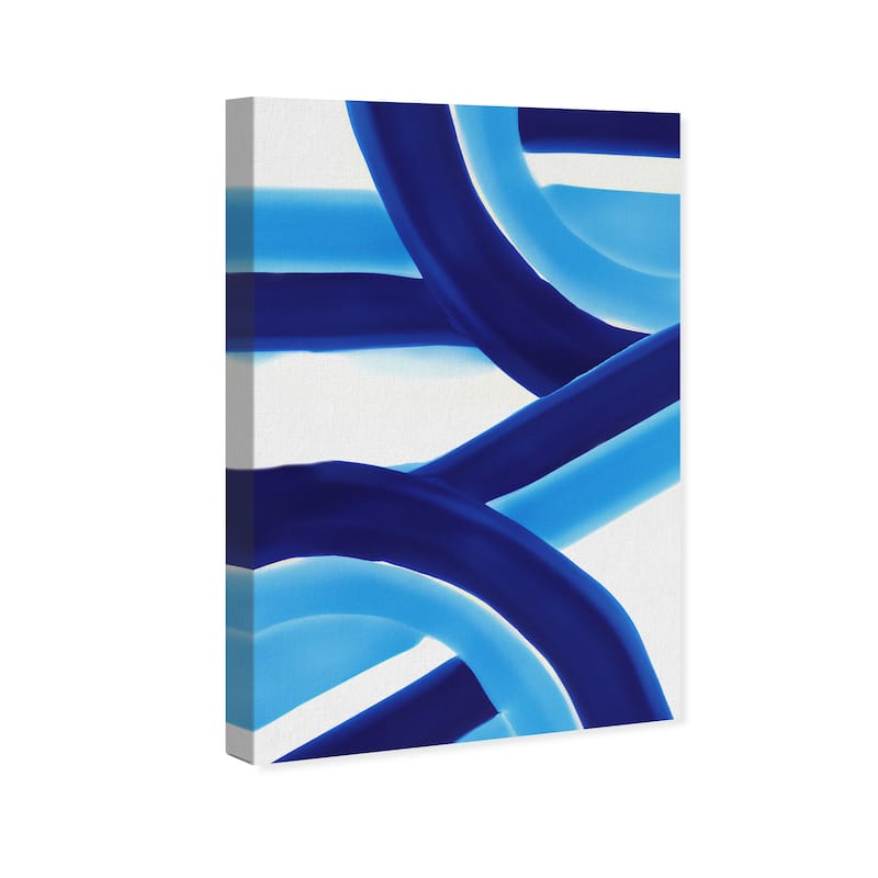 Wynwood Studio Canvas Abstract Greek Waves V Blue and Modern & Contemporary Wall Art Canvas Print