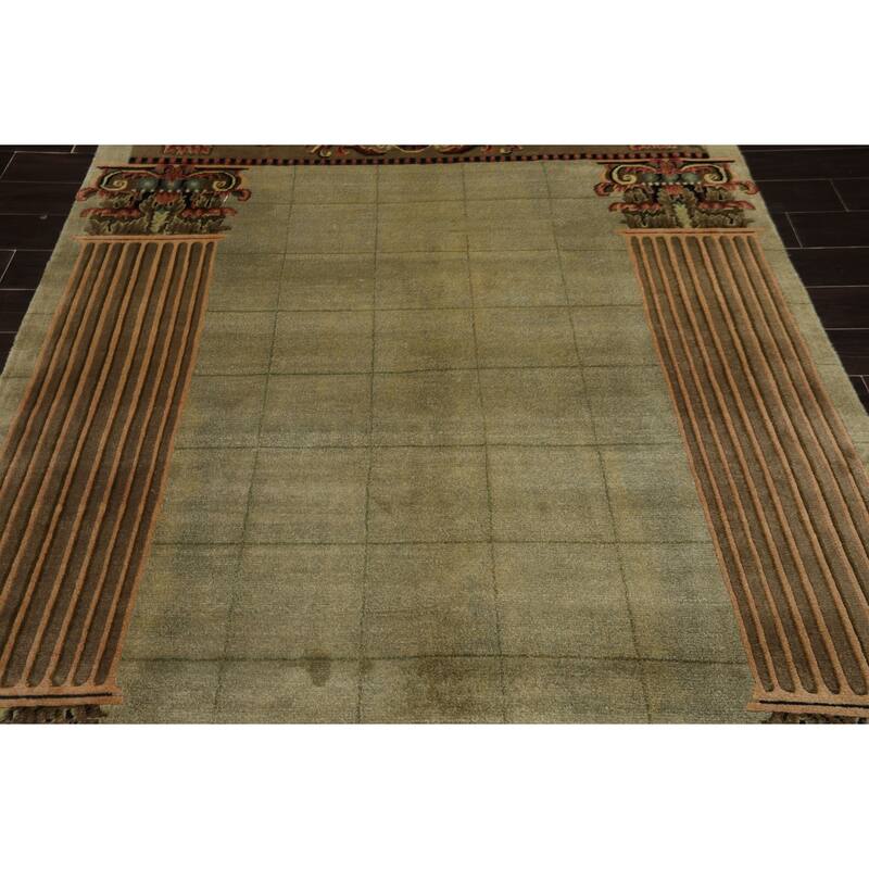 6x8'10'' Hand Knotted New Zealand Wool Mint Plush Pile Tibetan Traditional Rug - 6' x 8' 10''