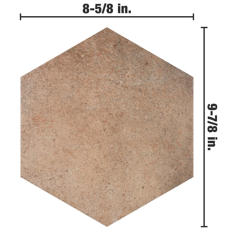 Merola Tile Abadia Hex Natural 8-5/8" x 9-7/8" Porcelain Floor and Wall Tile