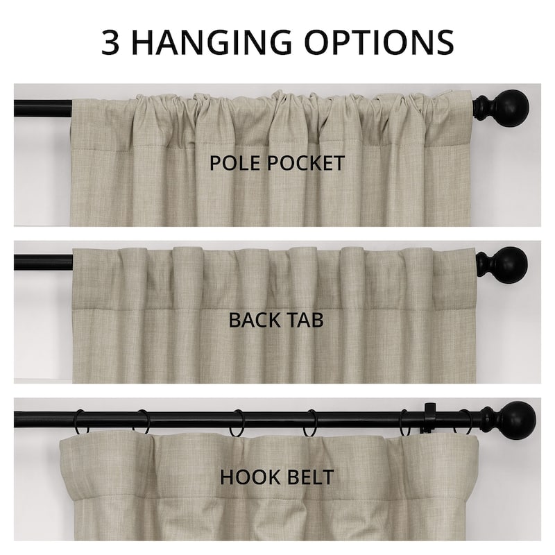 Exclusive Fabrics Performance Linen Luxury Blackout Curtains (1 Panel) - Thermal Insulation, Elegant Blackout Drapery