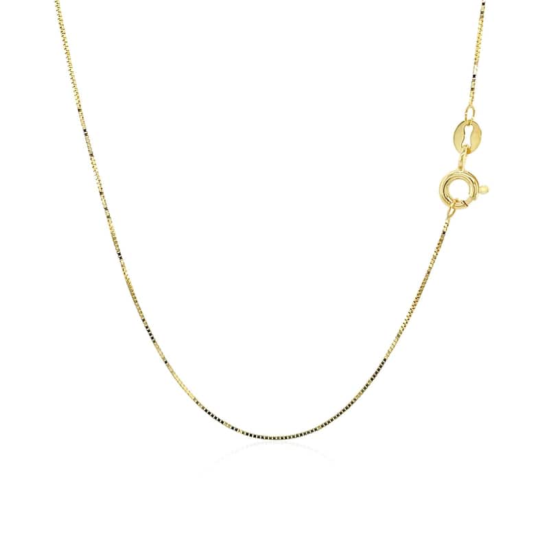 MayaMila 10k Yellow Gold Classic Box Chain 0.45mm
