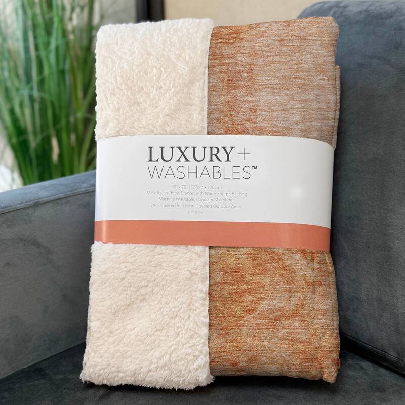 Premium Machine Washable Abstract Contemporary Sherpa Throw Blanket