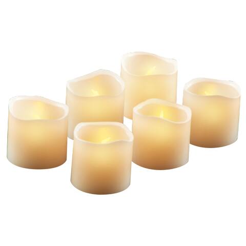 Flameless LED Votive Candles - Set of 6 - 1.94 x 2 x 1.94