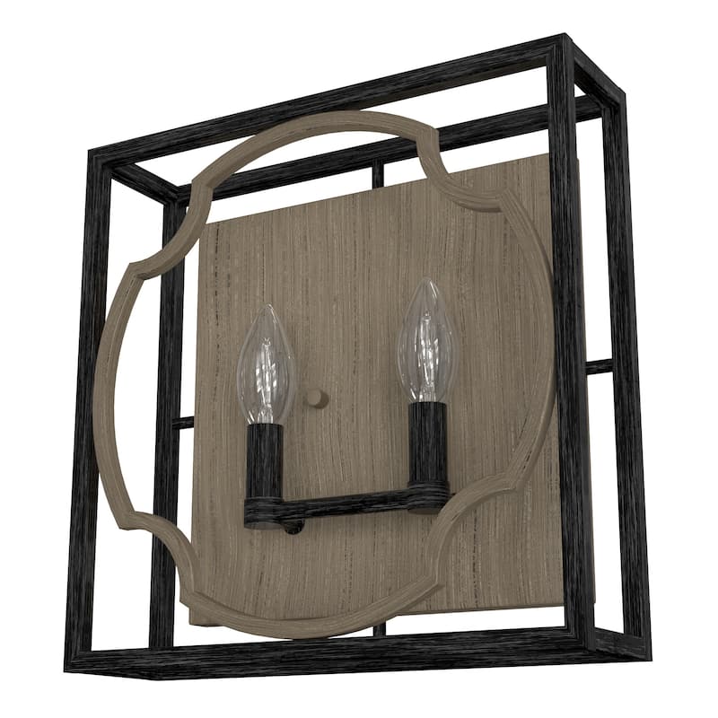 Hunter Stone Creek 2-Light Wall Sconce - Bathroom, Hallway, Laundry - Farmhouse, Rustic, Transitional - Damp Rated!