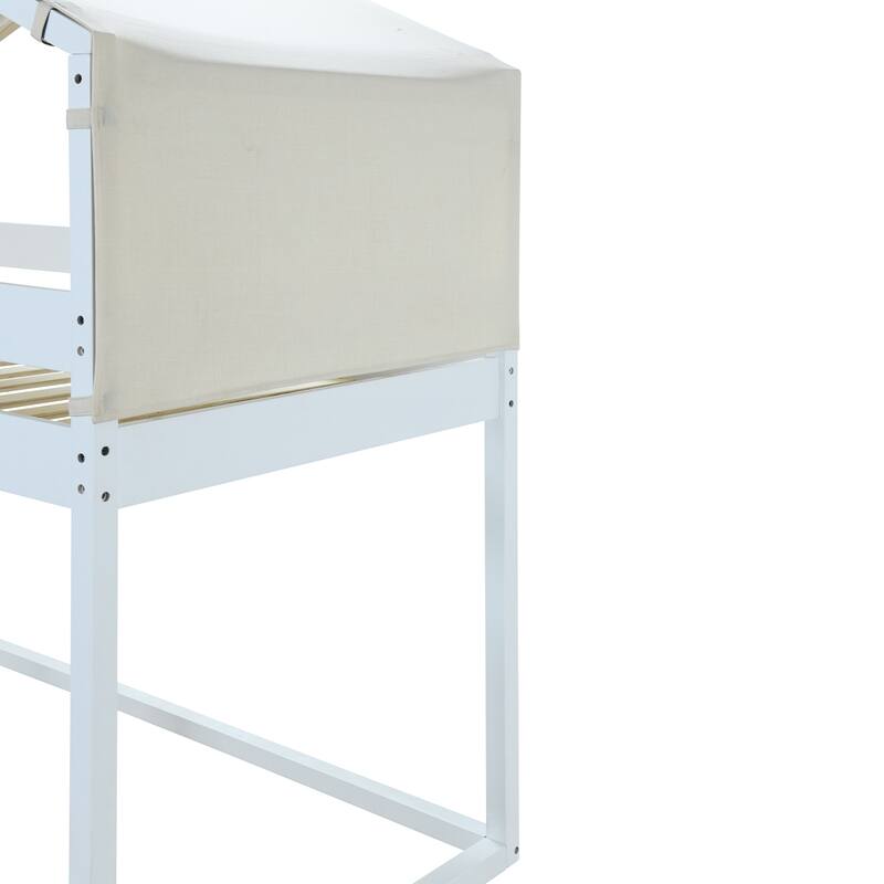 House Bed Twin Over Twin Bunk Bed Wood Platform Bed Frame