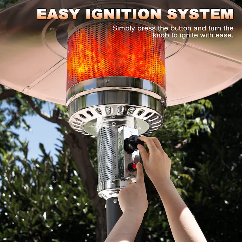Powder-Coated Propane Gas Outdoor Heater with Wheels, ETL Certified