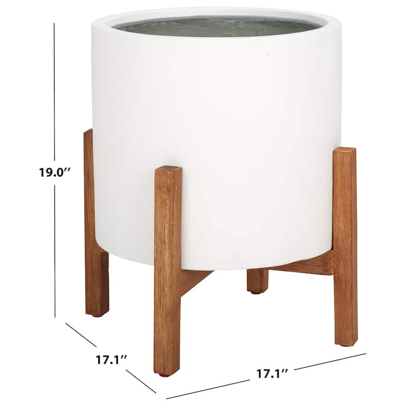SAFAVIEH Outdoor Savva Concrete Planter - 17"W x 17"D x 19"H