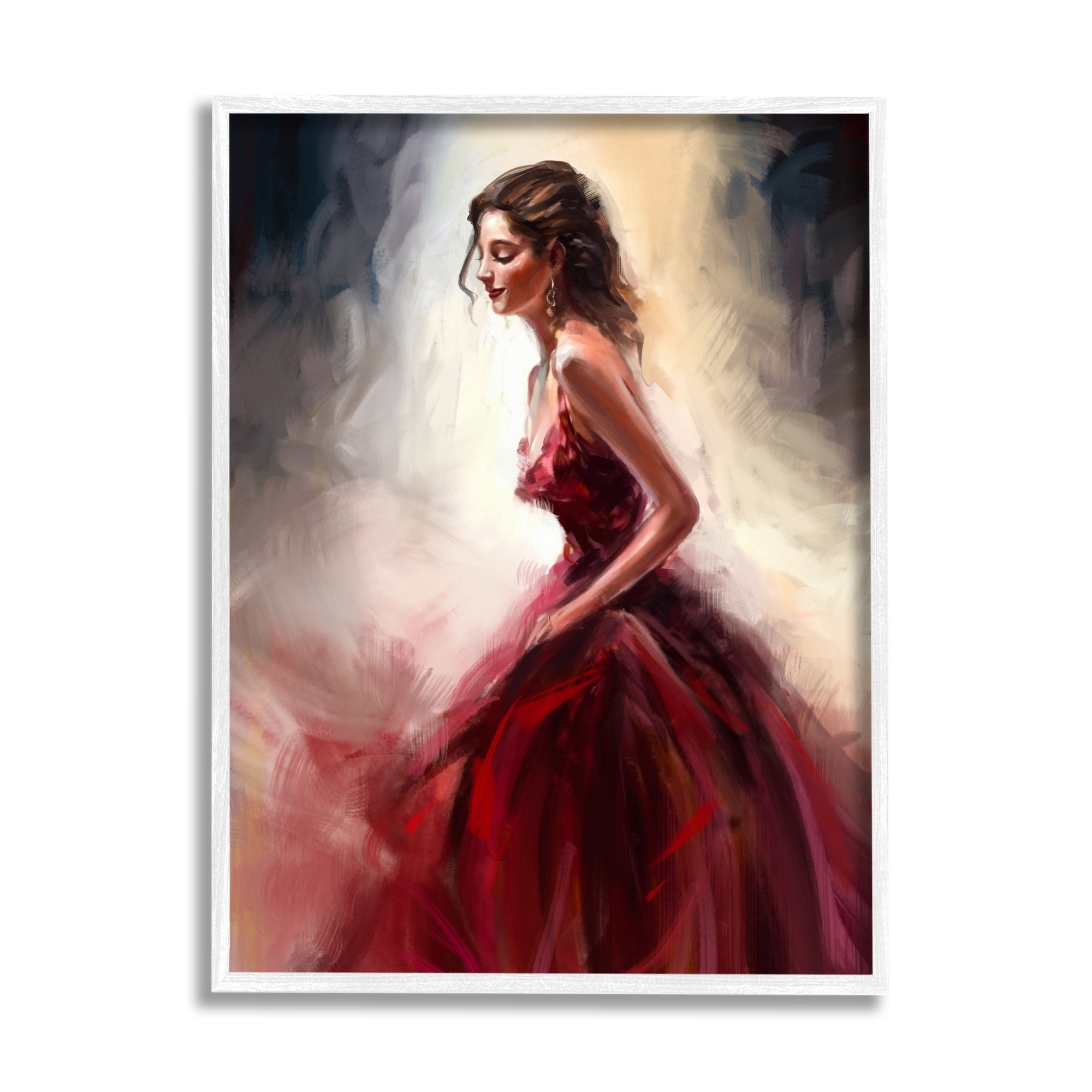 Stupell Elegant Woman Red Dress Framed Giclee Art by Ziwei Li