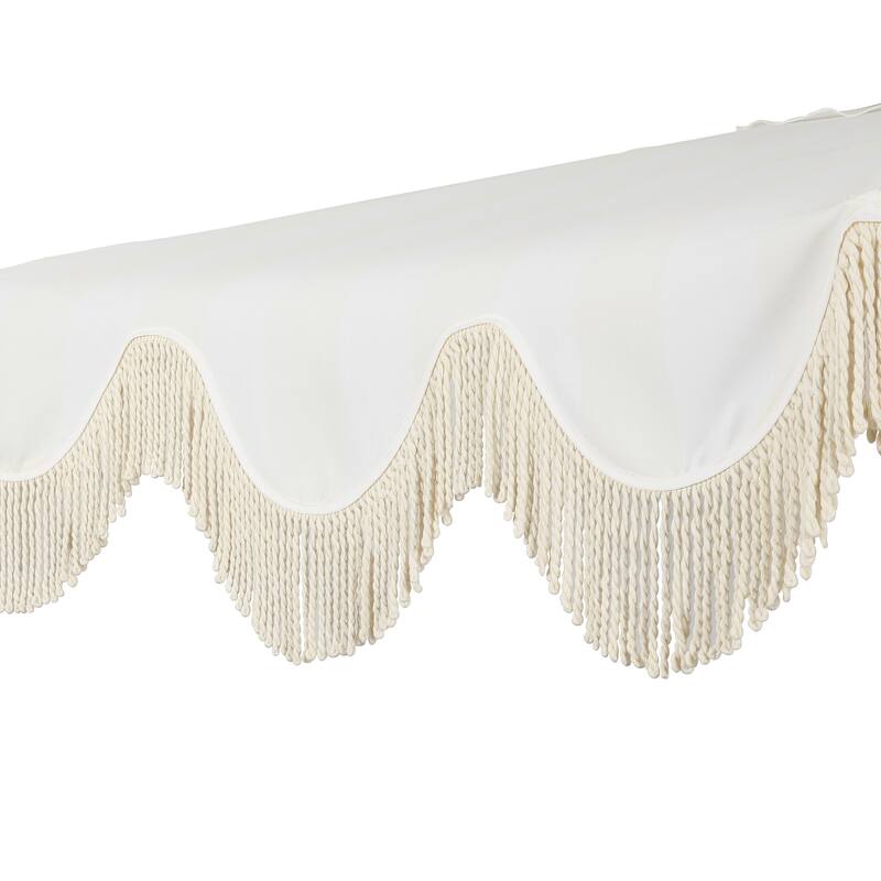 9ft Half Market Umbrella, Scalloped, Crank, Tilt, UV, by JONATHAN Y