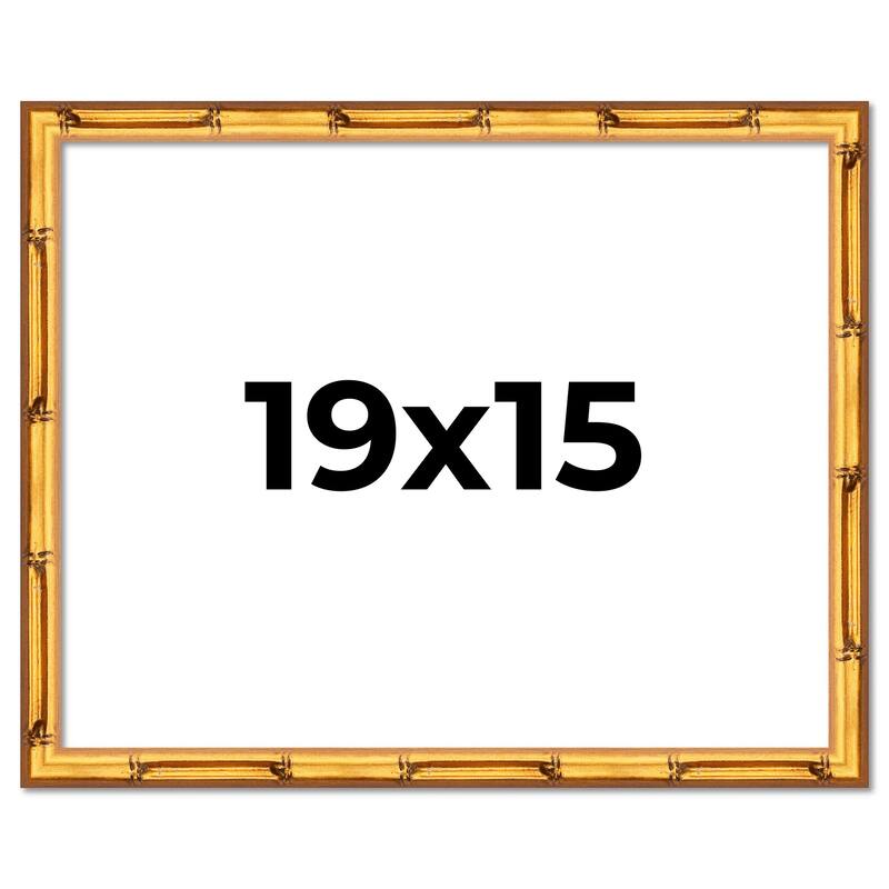 19x15 Frame Gold Bamboo Solid Wood Picture Frame | 1 Inch Moulding