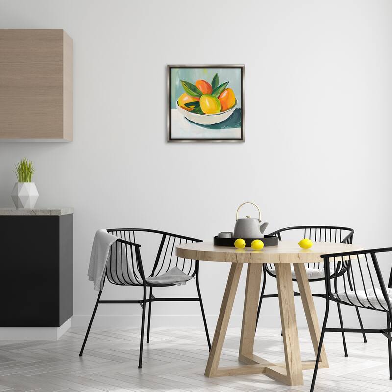 Stupell Bowl of Citrus Fruit Framed Floater Canvas Wall Art Design By Walker Noble