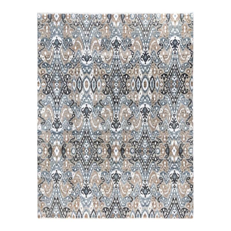 Ikat One-of-a-Kind Hand-Knotted Area Rug, Multicolor - 8' 10" x 12' 1"