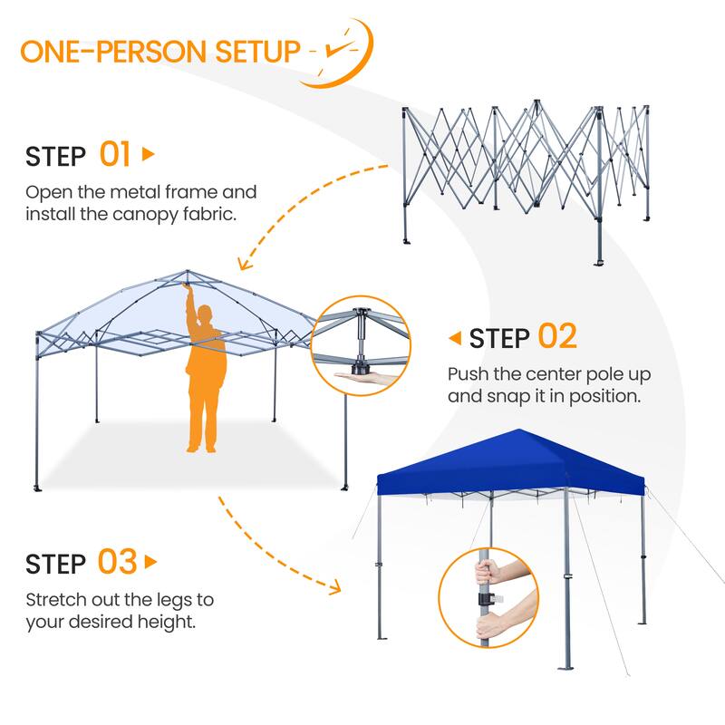 Yaheetech 12x12ft Pop-up Canopy with One-Push-To-Lock Setup Mechanism