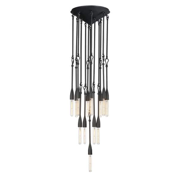 slide 2 of 4, Maxim 27719 Pioneer 13 Light 15" Wide Multi Light Pendant Anthracite