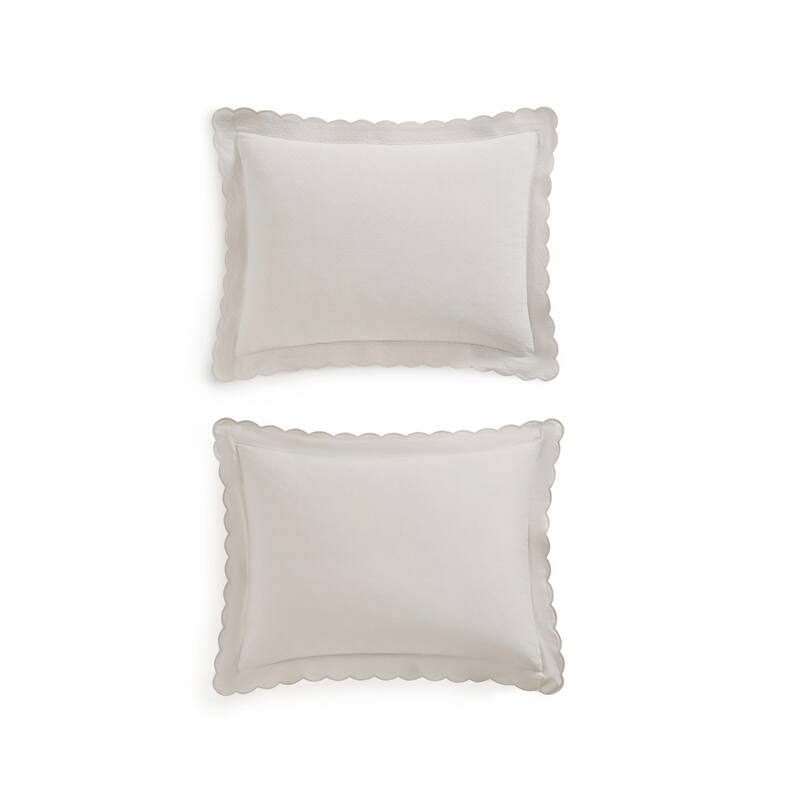 Martha Stewart Signature Scallop Solid Duvet Cover Set