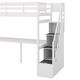 preview thumbnail 7 of 18, Twin Size Loft Bed with Storage Staircase and Built in Desk,Solid Wood Loft Bed Frame,No Box Spring Needed