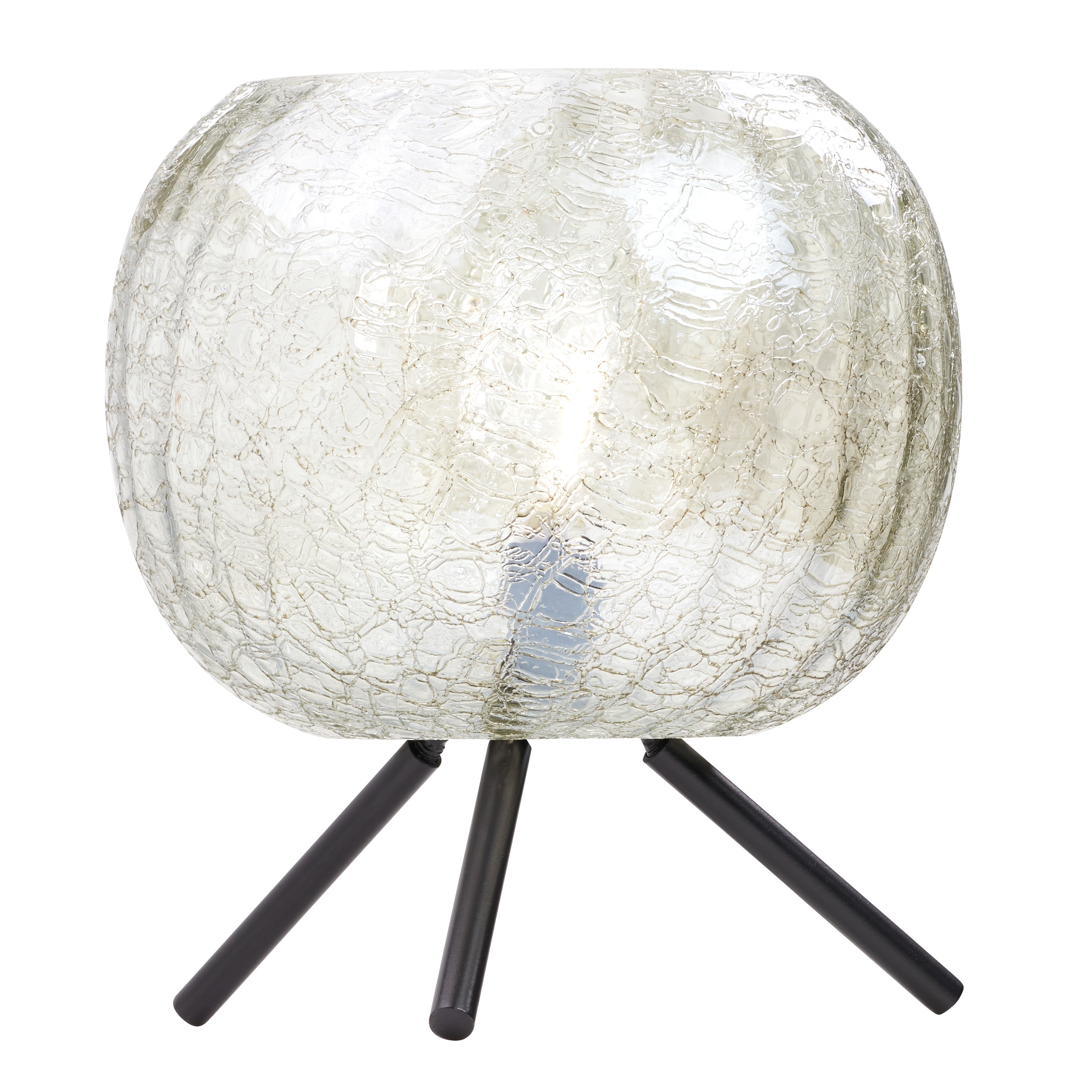 Lyla River of Goods Green Luster Glass Globe Shade and Black Metal Tripod Base 11.5-Inch Table Lamp - 9.75