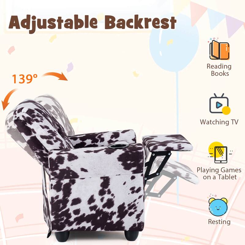 Costway Kids Recliner with Cup Holder with Adjustable Backrest &