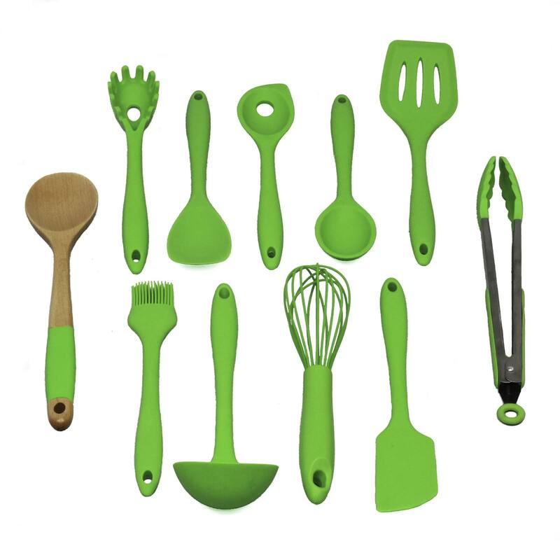 Chef Craft 11 Piece Premium Silicone Kitchen Tool and Utensil Set - Green