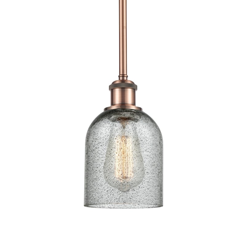 Innovations Lighting 516-1S-10-5 Caledonia Pendant Caledonia 5" Wide - Charcoal / Antique Copper