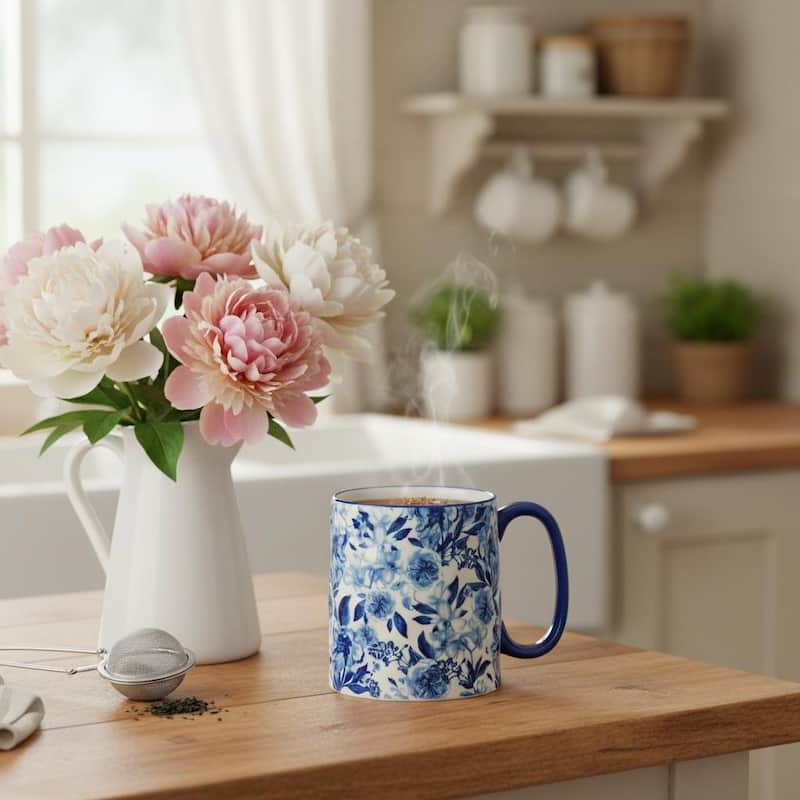 10 Strawberry Street Bella Flora Mugs, Set of 4