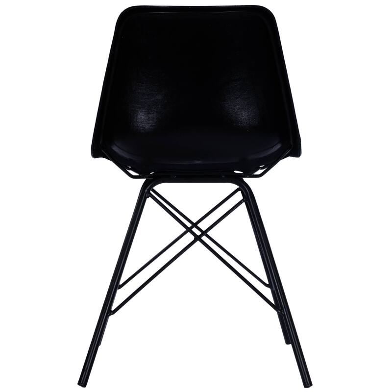 Faux Leather Side Chair with Sturdy Metal Frame for Living Room Bedroom Office