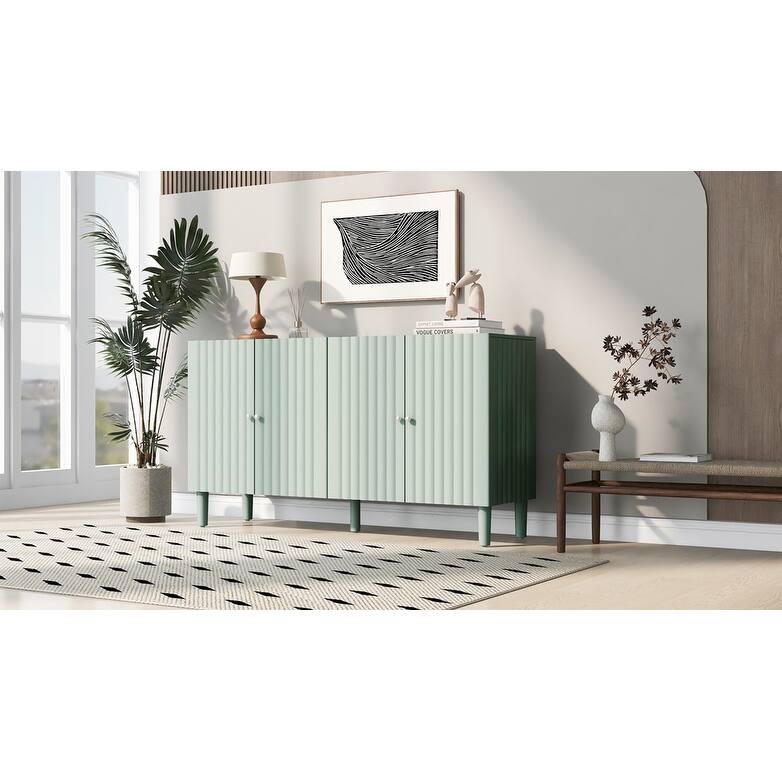 Modern MDF Sideboard with Adjustable Shelves & Sleek Design for Dining Room or Living Room Storage