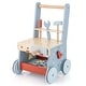 preview thumbnail 1 of 8, Costway 2-in-1 Wooden Baby Push Walker with Multi-Activity Center & - See Details Blue - See Details