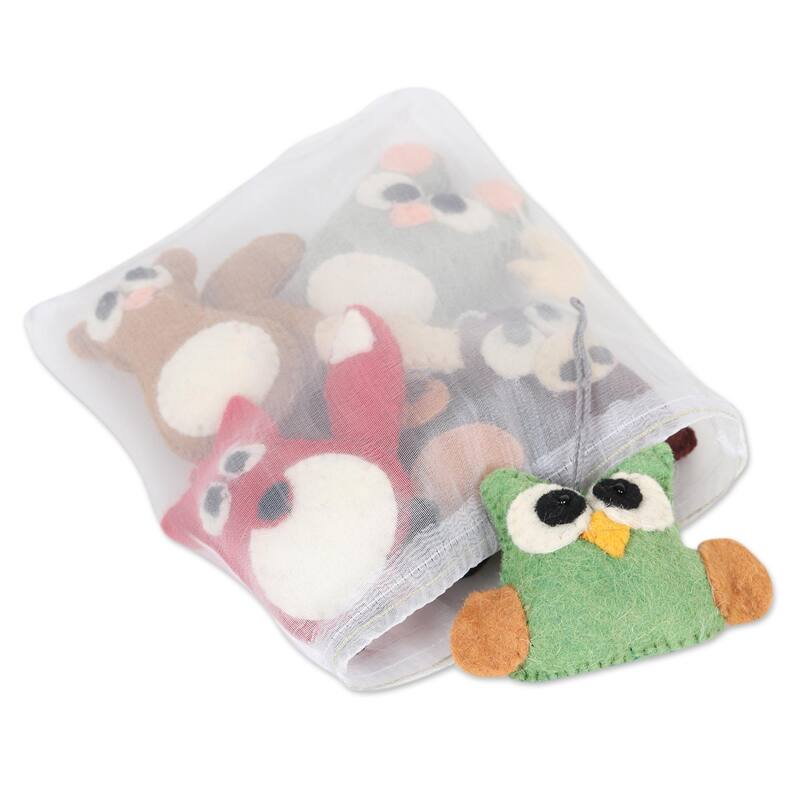 Novica Handmade Woodland Friends Wool Felt Ornaments (Set Of 6)