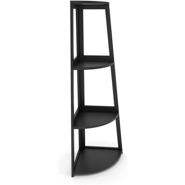 Multiple Functions Corner Shelf 4 Tier Bamboo Corner Bookshelf Shoe