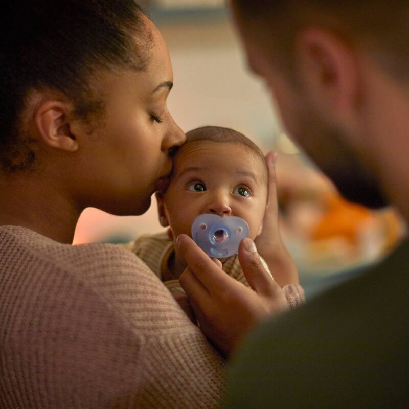Soothie Heart Pacifier 0 to 3 Months 2 Pack in Blue